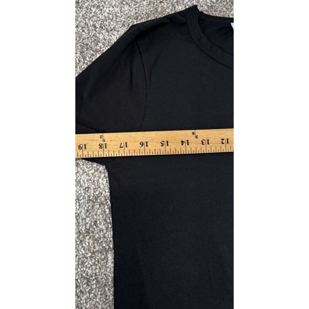 J. Crew Long Sleeve Crewneck Shirt Womens Medium Black Back Slit Split Asymetric - Picture 3 of 7